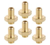 FIXOSHEE Large Bore Tire Valve Adapter Brass 6Pcs Hexagon Connector for Heavy-Duty Tractor Tire Inflation in Industrial Vehicle Use