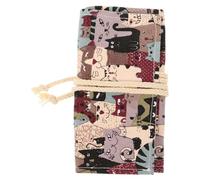 FIXOSHEE Large Capacity Colored Pencil Organizer Bag with Multi-Function Compartments Canvas Pencil Storage Case for Artists Writers Makeup Stylish Cat Pattern Design