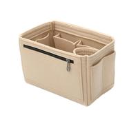 FIXOSHEE Large Capacity Felt Makeup Bag Portable Cosmetic Organizer Pouch for Women Travel Vanity Case with Design and Compact Storage Compartments