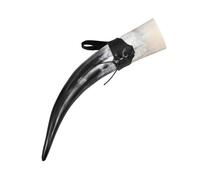 FIXOSHEE Large Capacity Viking Drinking Horn Mug Made from Ox Horn for Beer Wine and Mead Portable Rustic Yellow for Outdoor Trips and Home Decor