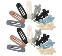 FIXOSHEE Large Matte Flower Hair Clips Set of 6, Floral Metal Rectangle Claw Clips for, Elegant Flat Hair Accessories for Fringe and Side Bang Styling