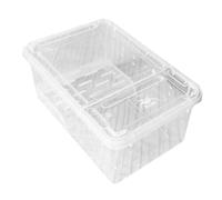 FIXOSHEE Large Transparent Plastic Turtle Tank with Basking Platform and Ramp Multi-function Reptile Habitat Box for Indoor Tortoises and Amphibians Easy-clean Aquarium for Safe Pet Play