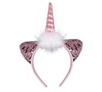 FIXOSHEE LED Light-up Unicorn Cat Ear Headband Party Flash Hair Hoop for Women Comfortable for Halloween Christmas Birthdays Nightclubs and Photo Shoots