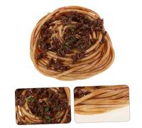 FIXOSHEE Lifelike Artificial Spaghetti Model with Meat Sauce Lightweight Fake Pasta Decor for Kitchen Display Restaurant Photography Prop Italian Dining and Event Decoration