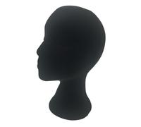FIXOSHEE Lifelike Black Female Head Model Foam Mannequin for Wig Display and Hair Salon Training with Velour Surface, Bald Hat Display Mold for Professional Cosmetology Practice