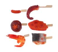 FIXOSHEE Lifelike Fake Food Model Simulated Chicken Skewers Bbq for Photography Props DIY Modular Grilled Meat and Vegetable Kebabs for Kitchen Decoration and Pretend Play