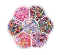 FIXOSHEE Loose Sequins for Garment Embroidery Shell Shape and Assorted Designs High Reflectivity Craft Supplies for DIY Sewing Jewelry Nail Art Hair Clips Decorative Material for Fashion