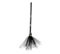 FIXOSHEE Luminous Spider Web Broom Wizard Decor Brooms Prop Halloween Decoration Cosplay Witch Halloween Witch Prop Adult Black Polyester