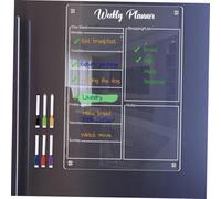 FIXOSHEE Magnetic Transparent Acrylic Weekly Schedule Planner Whiteboard for Fridge Erasable Dry Erase Calendar Board with Smooth Writing Surface Reusable Family Organizer and Reminder