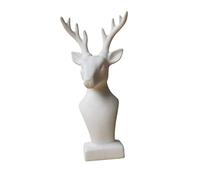 FIXOSHEE Matte White Ceramic Deer Head Figurine Miniature Animal Ornament for Home and Desktop Decor Nordic Style Creative Art Sculpture Stable and Compact Decorative Accent for Living
