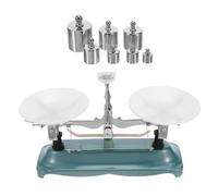FIXOSHEE Mechanical Laboratory Balance Scale Double Pan Tray Table with Calibration Weights for Classroom Physics Teaching and Chemistry Experiments