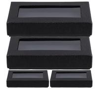 FIXOSHEE Men Bow Tie Storage Box 4pcs with Window and Snake Print for Weddings and Events