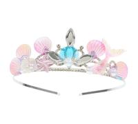 FIXOSHEE Mermaid Crown Headband Rhinestone Tiara Metal Hair Accessory Lightweight Elegant Party Princess Head Decor for Special Occasions