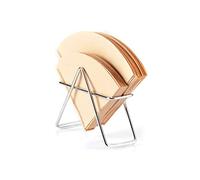 FIXOSHEE Metal Coffee Filter Paper Holder Rack Premium Metal Square Cone Shaped Filter Paper Dispenser for Cafe Office Home Use Moisture Resistant Triangular Base Design Easy Access and