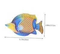 FIXOSHEE Metal Fish Wall Hanging Iron Sculpture Outdoor Indoor Decorative Art for Garden Living Simple Realistic Design with Delicate Color Easy to Install Coastal Nautical Theme Decor