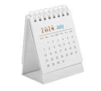 FIXOSHEE Mini Desk Calendar White Decorative Standing Table Calendar for Home Office School with Memorandum Space Desktop Organizer