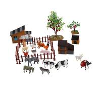 FIXOSHEE Mini Farm Model with Realistic Animal Figures for DIY Scene Decoration Educational Play Photography Prop and Creative Farmyard Fun