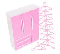 FIXOSHEE Mini House Clothes Hanger with Doll Clothes Organizers Miniature Wardrobe for Doll Storage and Neat Dollhouse Closet Decoration