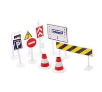FIXOSHEE Mini Traffic Road Signs Playset Plastic Material Realistic Colors and Images Classroom Teaching and Transportation Party Decor