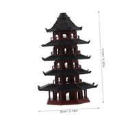 FIXOSHEE Miniature Ancient Pagoda Statue with Realistic Chinese Architecture Detailing Timeless Micro Landscape Decor for Fish Tank Desk Home Office Zen Garden Portable Asian Pavilion