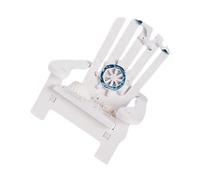 FIXOSHEE Miniature Beach Chair Model for Dollhouse Stable Material Highly Simulated White Mediterranean Style Mini House Ornament and Beachy Decor Prop