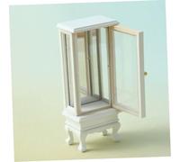 FIXOSHEE Miniature Bookshelf Model Cabinet White Finish Dollhouse Storage Display Case for Living Bedroom Study Small Furniture Accessory for Efficient Space Management