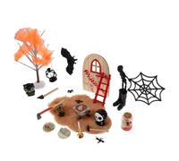FIXOSHEE Miniature Halloween Dollhouse Accessories Spooky Resin Figurines for Haunted House Decor Compact Detailed Mini House Decor for Fairy Gardens and Party Decorations