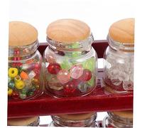 FIXOSHEE Miniature House Door Candy Jar Model Mini Rack for DIY Micro Landscape Decoration Small Practical Miniature Furniture for Adults Creative Mini House Decor