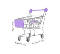 FIXOSHEE Miniature Supermarket Trolley Small Shopping Cart with Iron Craft Desk Storage Organizer for Makeup Sponges and Small Items Gift for Home Office Cafe Decor