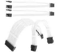 FIXOSHEE Modular Power Supply Cable Kit PC Extension Cables Atx Pcie GPU Sleeved Extensions for Stable Power White