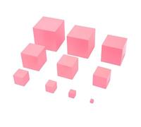 FIXOSHEE Montessori Preschool Learning Pink Wooden Stacking Tower for Early Education Cognitive Development Sensory Fine Motor Skills Enhancer