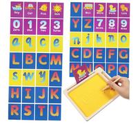 FIXOSHEE Montessori Wooden Sand Writing Tray for Safe Preschool Learning Activity with Letter Formation Cards and Pen Creative Drawing and Writing Educational for Early Development