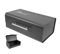 FIXOSHEE Multi Function Iron Bread Bin with Lid Capacity Kitchen Storage Container Grey Bread Keeper for Home Bakery Shop Practical Desktop Organizer