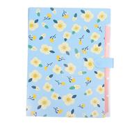 FIXOSHEE Multi Layer Plastic File Folder with Floral Pattern Document Organizer Bag for Office Use Practical Document Wallet for File Storage and Classification Blue Flower Design