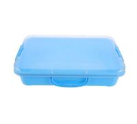 FIXOSHEE Multifunctional Sandbox with Lid Transparent Blue Medium Plastic Storage Box for Sand and Molds Safe Play Sand Imagination and Motor Skills for Indoor and Outdoor Use