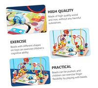 FIXOSHEE Multifunctional Wooden Ocean Beads Maze for Cognitive Development Educational Bead Maze with Water Based Paint and Finger Dexterity Exercise