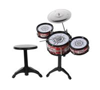FIXOSHEE Musical Drum Set with Drums and Stool Safe Non Toxic Material Early Education Instrument Kit for Boys Includes Drumsticks for Creative Play and Brain Development