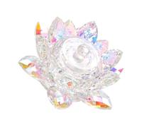 FIXOSHEE Nail Crystal Glass Cup Pen Wash Cup Large Lotus Shape with Lid, Sturdy Crystal Material, Colorful Shimmer, for Manicure Art and Professional Nail Care at Home Or Salon