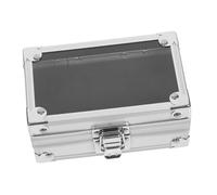 FIXOSHEE Nail Drill Bits Storage Box 50-hole Silver Nail Bit Holder Organizer Case for Professional Manicure and Salon Use Display and Storage