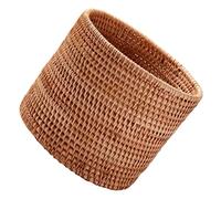 FIXOSHEE Natural Woven Storage Basket with Rustic Rattan Design Multi Purpose Home Organizing Bin for Kitchen Fruit Desktop Storage and Indoor Trash Use Small Round for Bedroom and Bathroom