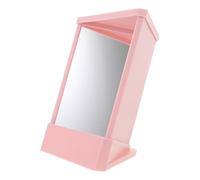 FIXOSHEE Non-reversing Vanity Tabletop Mirror for Precise Makeup and Skincare Pink True Reflection Cosmetic Mirror with High-definition Undistorted Images for Home and Professional Use