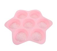 FIXOSHEE Nonstick Silicone Mini Cake Molds Cavity Air Fryer Baking Pan for Burgers Muffins Bread High Temperature Resistant Pink Baking Tray for Home and Professional Use