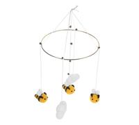 FIXOSHEE Nordic Style Knitting Bee Hanging Decor for Indoor Scene Decoration Lightweight Home Ornament with Cloud and Design Elegant Craft Wall Pendant for Living Nursery