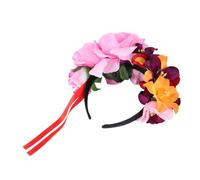 FIXOSHEE Orchid Rose Flower Headband Hair Wreath for Women Festival Floral Crown Hair Accessory Halloween Party Headdress Material Pink Elegant Design