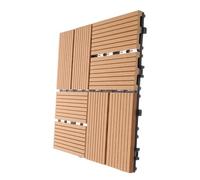 FIXOSHEE Outdoor Interlocking Deck Tile Patio Flooring Composite Easy DIY Assembly for Garden Balcony Backyard Use Weather-resistant Replacement Floor Panels