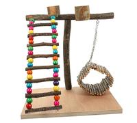 FIXOSHEE Parrot Perch Platform Bird Playground Training Stand with Chew Sturdy Tabletop Playstand for Parrots and Pet Birds Interactive Parakeet Accessory