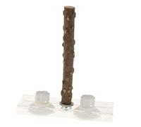 FIXOSHEE Parrot Stand and Bite-resisting Perch with Acrylic Suction Cup 20cm Pepper Wood Compact Bird Perch for Car Use for Cage Birds