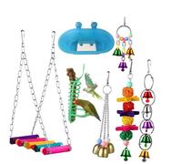 FIXOSHEE Parrot with Stainless Steel Buckle Swing Bell Pendant Bathtub for Cage Garden Bird Accessories for Climbing Chewing Playing Suitable for Parrots and Caged Birds