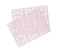 FIXOSHEE Pet Foot Mat Plastic Pad for Rabbit Cage with 4 Fixed Tabs, Non-slip Pink Plastic Rabbit Foot Mat 2pcs for Playpen Use