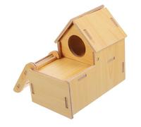 FIXOSHEE Pet Rat Toys Wooden Hamster Hideout Chinchilla House Dwarf Hamster Hide Cage House Safe Hideaway Natural Wood